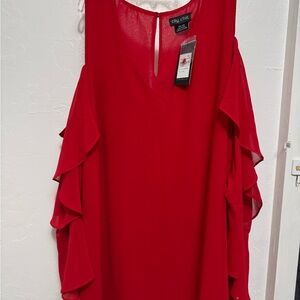 City Chic Love Red Hi-Lo Top